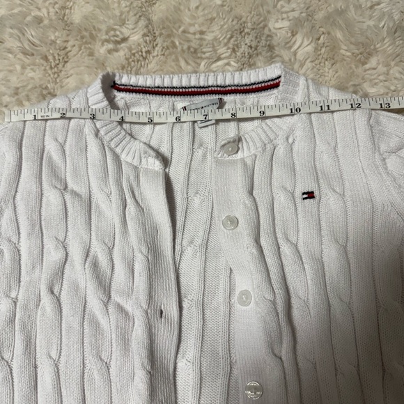 Tommy Hilfiger Girls White Cable Knit Sweater - Picture 4 of 4